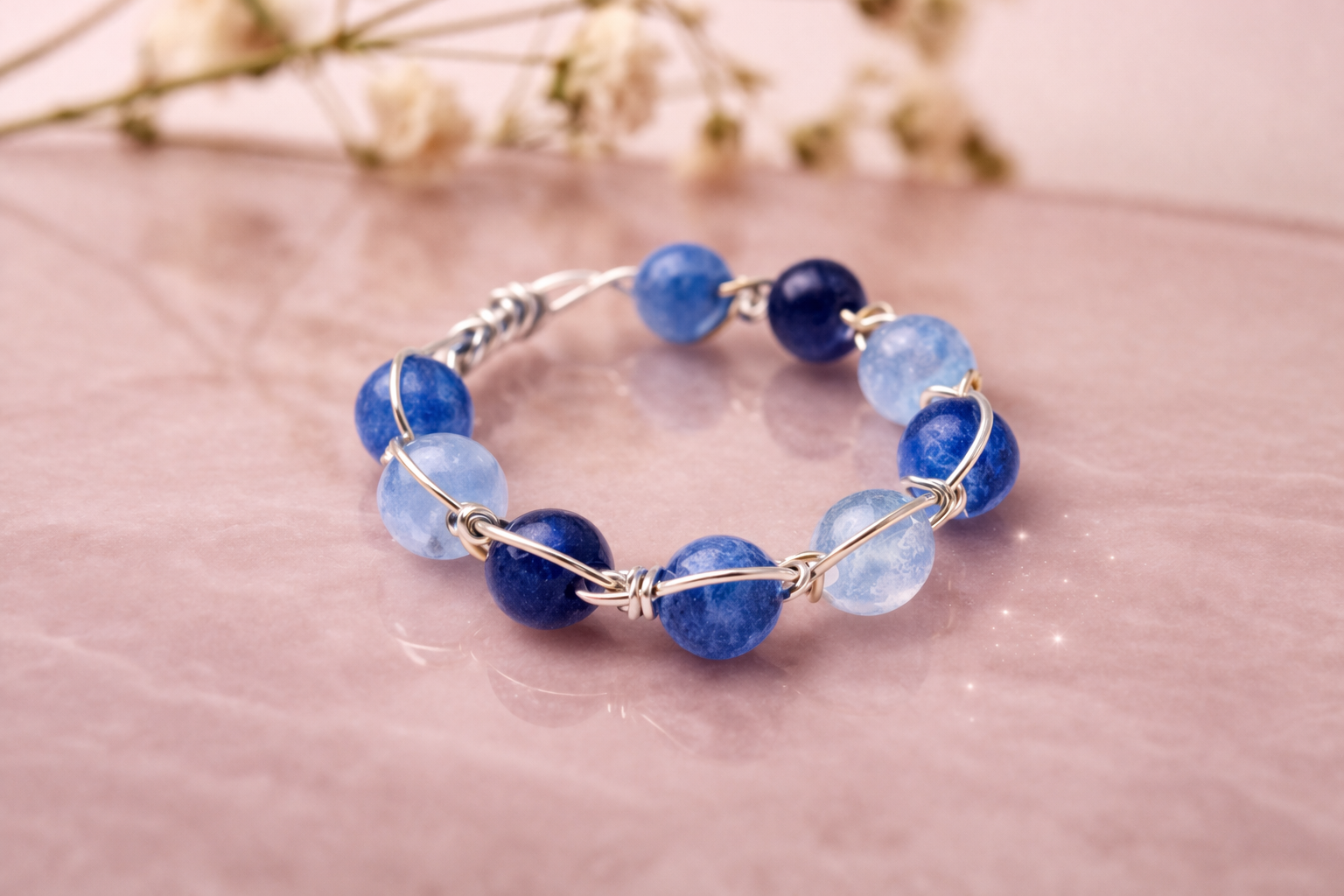 Anillo Aventurina Azul – Confianza y Calma