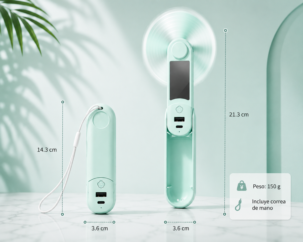 Ventilador Portátil Multifunción 5 en 1