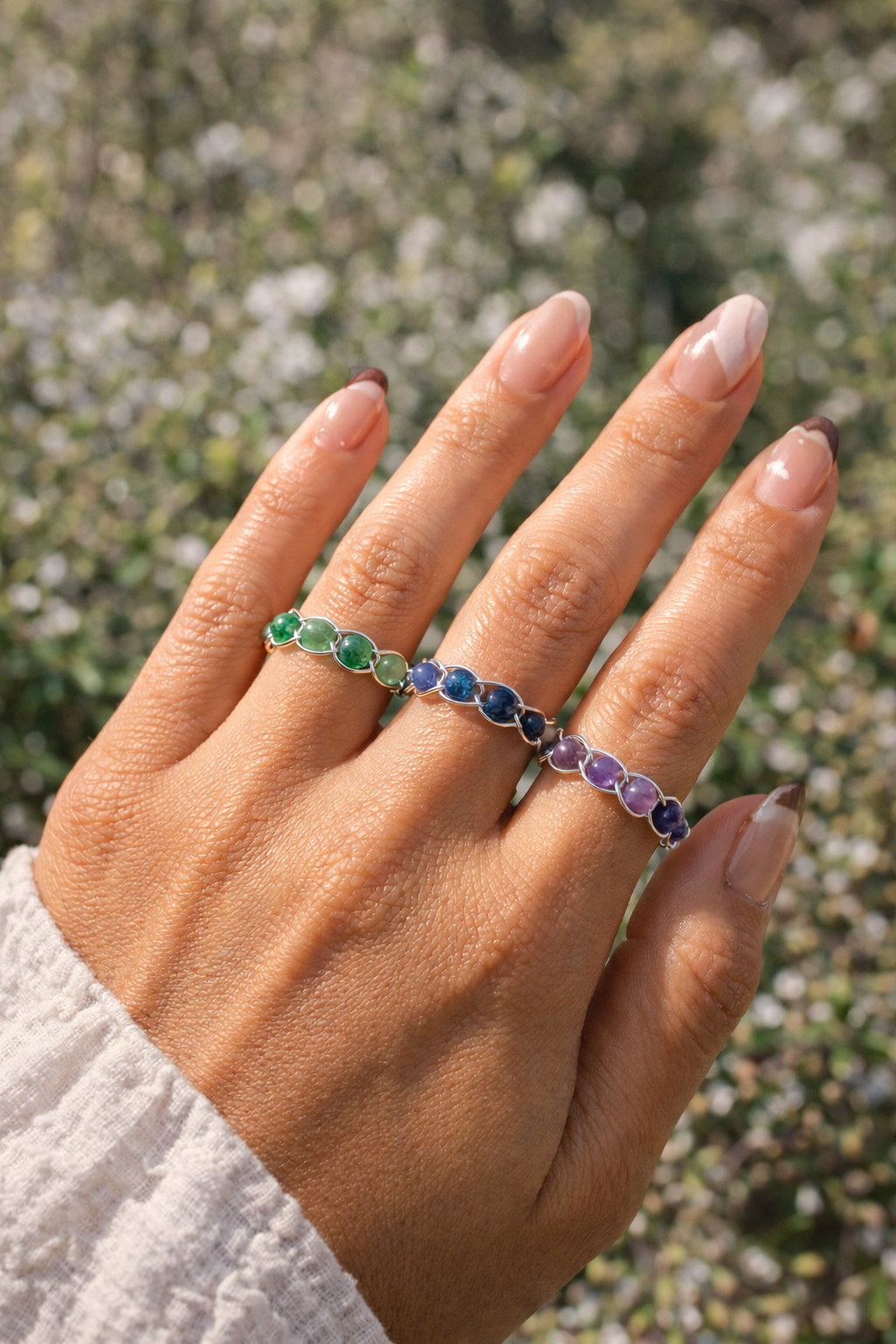 Anillo Aventurina Azul – Confianza y Calma